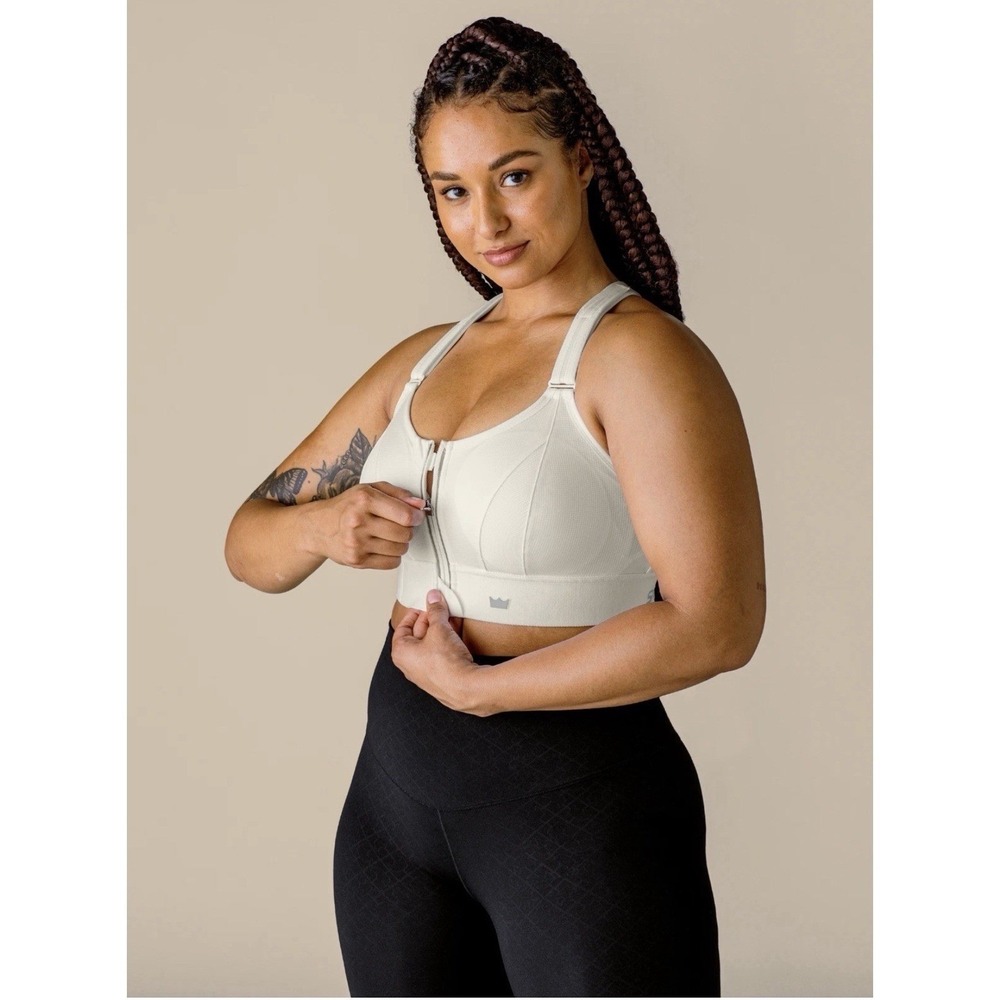 SHEFIT Ultimate Sports Bra White High Impact Adjustable Size Medium - Picture 5 of 8